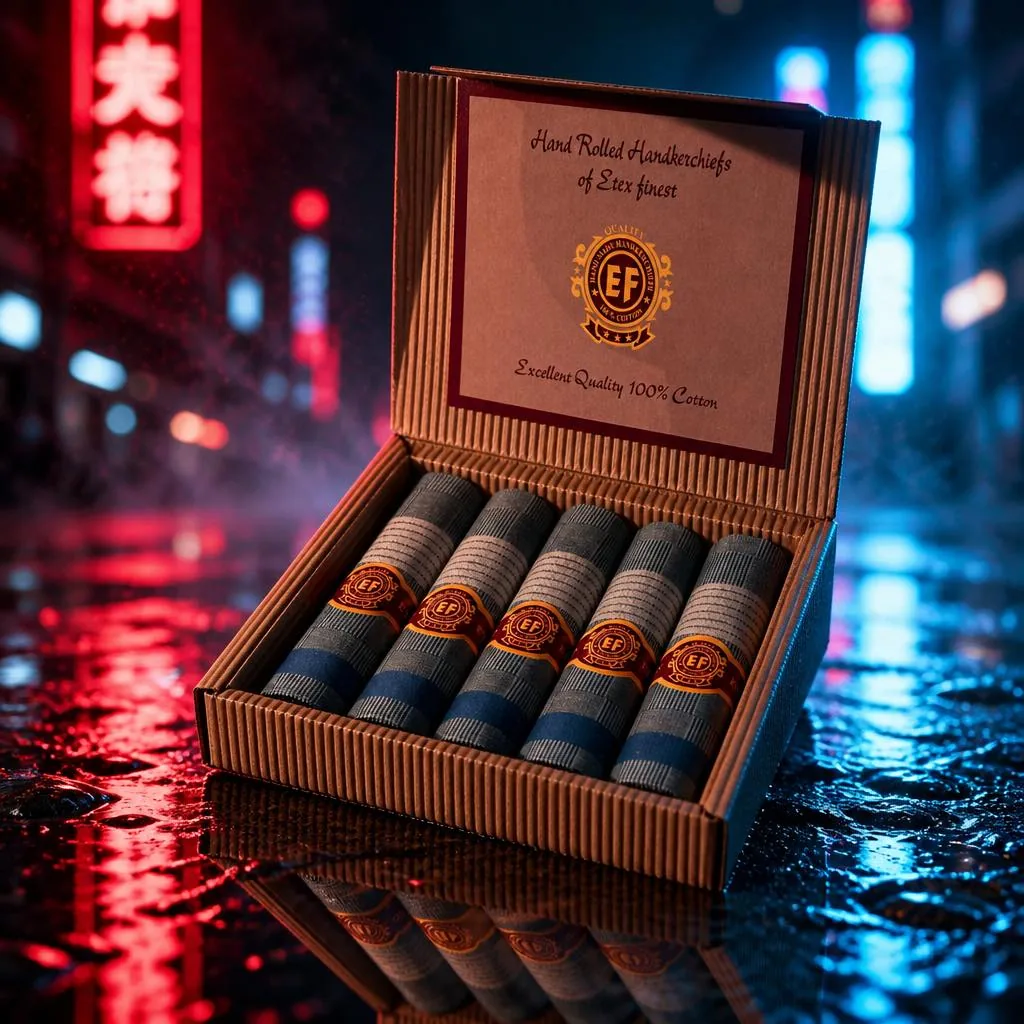 Geschenkdoos met handgerolde zakdoeken